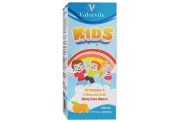 VALORVITA KIDS PORTAKAL AROMALI TAKVIYE EDICI GIDA SURUP 150 ml şişe İlaç Görseli
