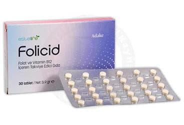 ESTELLIFE FOLICID TAKVIYE EDICI GIDA 30 tablet İlaç Görseli