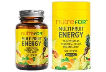NUTREFOR MULTI FRUIT ENERGY MULTIVITAMIN, MULTIMINERAL VE MEYVE ICEREN TAKVIYE EDICI GIDA 30 kapsül İlaç Görseli
