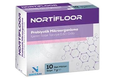 NORTIFLOOR PROBIYOTIK MIKROORGANIZMA ICEREN TAKVIYE EDICI GIDA SASE 10 saşe İlaç Görseli