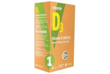 VITAMIR VITAMIN D3 ICEREN TAKVIYE EDICI GIDA SPREY 400 IU 15 ml şişe İlaç Görseli