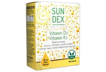 SUNDEX VITAMIN D3K2 ICEREN TAKVIYE EDICI DAMLA 20 ml şişe İlaç Görseli