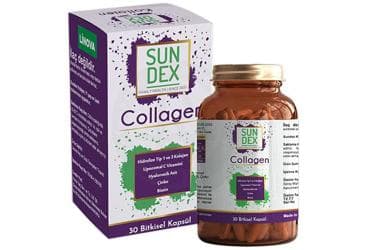 SUNDEX COLLAGEN TAKVIYE EDICI GIDA BITKISEL KAPSUL 30 kapsül İlaç Görseli