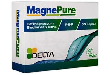 DELTA MAGNEPURE SAF MAGNEZYUM BISGLISINAT & SITRAT& P5P TAKVIYE EDICI GIDA KAPSUL 60 kapsül İlaç Görseli