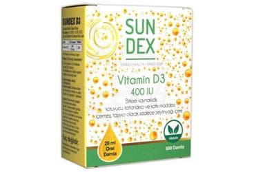 SUNDEX VITAMIN D3 DAMLA 400 IU 20 ml şişe İlaç Görseli