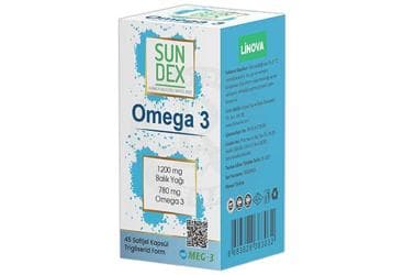 SUNDEX OMEGA 3 ICEREN TAKVIYE EDICI GIDA KAPSUL 45 kapsül İlaç Görseli