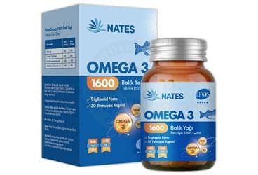 NATES OMEGA 3 1600 BALIK YAGI ICEREN TAKVIYE EDICI GIDA 30 kapsül İlaç Görseli