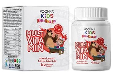 VOONKA KIDS MASA ILE KOCA AYI MULTIVITAMIN TAKVIYE EDICI GIDA CIGNEME TABLETI 62 tablet İlaç Görseli
