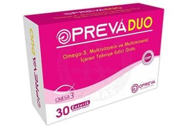 OPREVA DUO OMEGA 3, MULTIVITAMIN VE MULTIMINERAL ICEREN TAKVIYE EDICI GIDA KAPSUL 30 kapsül İlaç Görseli