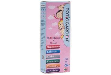 POTIOGARDEN MULTIVITAMIN & MULTIMINERAL ICEREN SIVI TAKVIYE EDICI GIDA 150 ml şişe İlaç Görseli