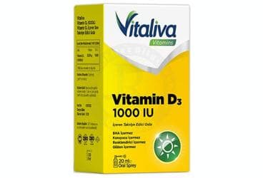 VITALIVA VITAMINS VITAMIN D3 ICEREN TAKVIYE EDICI GIDA 1000 IU 20 ml şişe İlaç Görseli