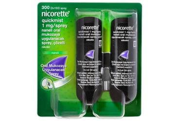 NICORETTE QUICKMIST 1 MG/SPREY NANELI ORAL MUKOZAYA UYGULANACAK SPREY, COZELTI (2 SISE) İlaç Görseli
