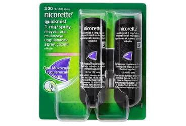 NICORETTE QUICKMIST 1 MG/SPREY MEYVELI ORAL MUKOZAYA UYGULANACAK SPREY, COZELTI (2 ADET) İlaç Görseli