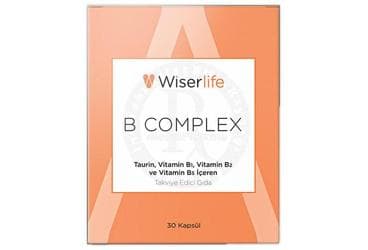 WISERLIFE B COMPLEX TAKVIYE EDICI GIDA KAPSUL 30 kapsül İlaç Görseli