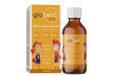 GLOBEST KIDS KOLIN, L-ARJININ, VE L-LIZIN ICEREN SIVI TAKVIYE EDICI GIDA 125 ml şişe İlaç Görseli