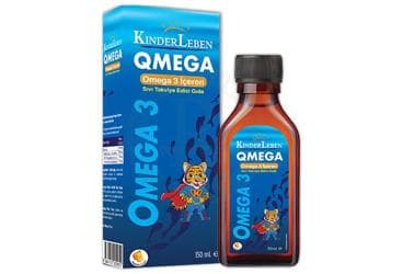 KINDERLEBEN QMEGA OMEGA 3 ICEREN SIVI TAKVIYE EDICI GIDA SURUP 150 ml şişe İlaç Görseli