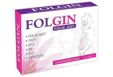FOLGIN FOLIK ASIT TAKVIYE EDICI GIDA TABLET 30 tablet İlaç Görseli