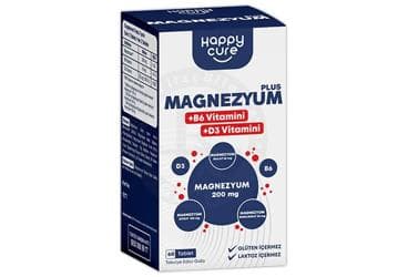 HAPPY CURE MAGNEZYUM PLUS TAKVIYE EDICI GIDA TABLET 60 tablet İlaç Görseli