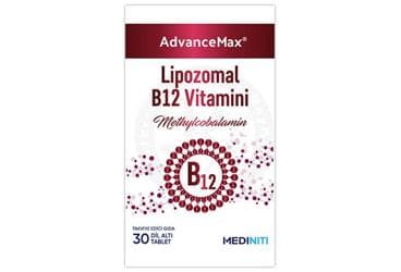 ADVANCEMAX LIPOZOMAL B12 VITAMINI TAKVIYE EDICI GIDA DIL ALTI TABLET 30 tablet İlaç Görseli