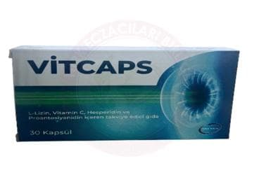 VITCAPS L-LIZIN, VITAMIN C, HESPERIDIN VE PROANTOSIYANIDIN ICEREN TAKVIYE EDICI GIDA KAPSUL 30 kapsül İlaç Görseli