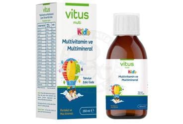 VITUS MULTI KIDS MULTIVITAMIN VE MULTIMINERAL ICEREN SIVI TAKVIYE EDICI GIDA 150 ml şişe İlaç Görseli