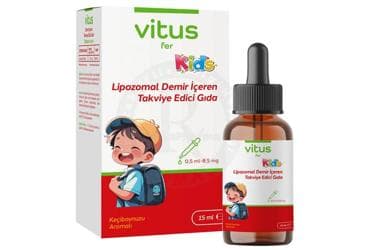 VITUS FER KIDS LIPOZOMAL DEMIR ICEREN TAKVIYE EDICI GIDA ORAL DAMLA 15 ml şişe İlaç Görseli