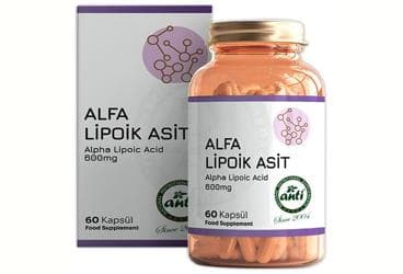 ANTI ALFA LIPOIK ASIT ICEREN TAKVIYE EDICI KAPSUL 600 mg 60 kapsül İlaç Görseli