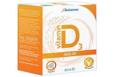 AVICENNA VITAMIN D3 ICEREN TAKVIYE EDICI GIDA 400 IU 20 ml şişe İlaç Görseli