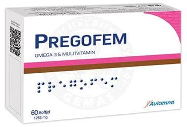 PREGOFEM OMEGA 3 & MULTIVITAMIN ICEREN TAKVIYE EDICI GIDA 60 kapsül İlaç Görseli