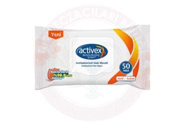 ACTIVEX ANTIBAKTERIYEL ISLAK MENDIL 50 x 1 paket İlaç Görseli