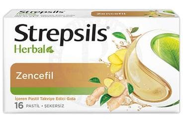 STREPSILS HERBAL ZENCEFIL ICEREN PASTIL 16 pastil İlaç Görseli