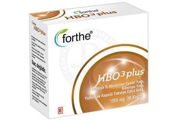 FORTHE HBO 3 PLUS BALIK YAGI (OMEGA 3), HINDISTAN CEVIZI YAGI, BIBERIYE YAGI YUMUSAK KAPSUL TAKVIYE EDICI GIDA 1380 mg 30 kapsül İlaç Görseli