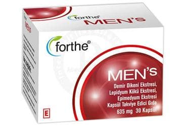 FORTHE MENS DEMIR DIKENI EKSTRESI, LEPIDYUM KOKU EKSTRESI, EPIMEDYUM EKSTRESI TAKVIYE EDICI GIDA 515 mg 30 kapsül İlaç Görseli