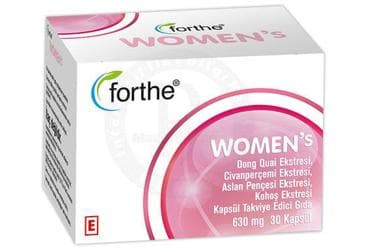 FORTHE WOMENS DONG QUAI EKSTRESI, CIVANPERCEMI EKSTRESI, ASLAN PENCESI EKSTRESI, KOHOS EKSTRESI TAKVIYE EDICI GIDA 510 mg 30 kapsül İlaç Görseli