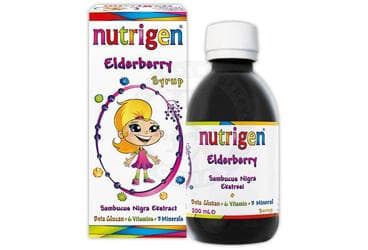 NUTRIGEN ELDERBERRY SAMBUCUS NIGRA EKSTRAKTI, BETA GLUKAN, VITAMIN VE MINERAL ICEREN TAKVIYE EDICI GIDA 200 ml şişe İlaç Görseli