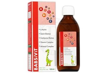 BABSIVIT L-ARJININ, UZUM EKSTRESI, CENTIYANA EKSTRESI, VITAMIN COMPLEX VE MINERAL COMPLEX ICEREN TAKVIYE EDICI GIDA 150 ml şişe İlaç Görseli