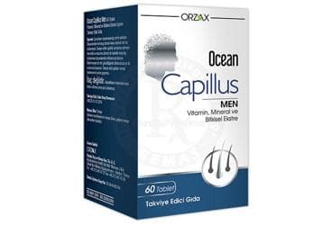 OCEAN CAPILLUS MEN VITAMIN, MINERAL VE BITKISEL EKSTRE ICEREN TAKVIYE EDICI GIDA 60 tablet İlaç Görseli