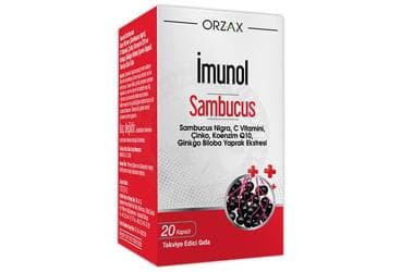 IMUNOL SAMBUCUS TAKVIYE EDICI GIDA 20 kapsül İlaç Görseli
