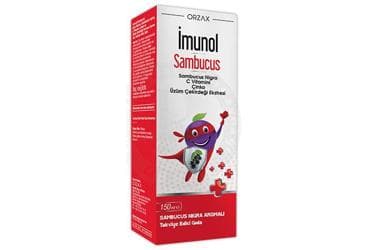 IMUNOL SAMBUCUS VISNE AROMALI SIVI TAKVIYE EDICI GIDA 150 ml şişe İlaç Görseli