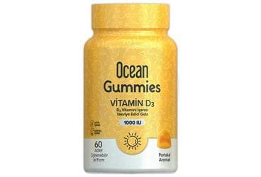 OCEAN GUMMIES VITAMIN D3 ICEREN TAKVIYE EDICI GIDA CIGNENEBILIR JEL 1000 IU 60 jel İlaç Görseli