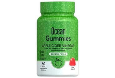 OCEAN GUMMIES APPLE CIDER VINEGAR TAKVIYE EDICI GIDA CIGNENEBILIR JEL 60 jel İlaç Görseli