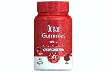OCEAN GUMMIES IRON DEMIR ICEREN TAKVIYE EDICI GIDA CIGNENEBILIR JEL 60 jel İlaç Görseli