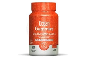 OCEAN GUMMIES MULTIVITAMIN ADULT TAKVIYE EDICI GIDA CIGNENEBILIR JEL 60 kapsül İlaç Görseli