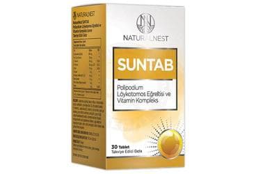 NATURALNEST SUNTAB TABLET POLIPODIUM LOYKOTOMOS EGRELTISI VE VITAMIN KOMPLEKS ICEREN TAKVIYE EDICI GIDA 30 tablet İlaç Görseli