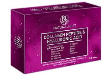 NATURALNEST COLLAGEN PEPTIDE & HYALURONIC ACID TAKVIYE EDICI GIDA 500 mg 60 tablet İlaç Görseli