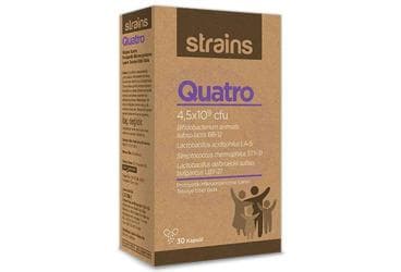 STRAINS QUATRO PROBIYOTIK MIKROORGANIZMA ICEREN TAKVIYE EDICI GIDA 30 kapsül İlaç Görseli