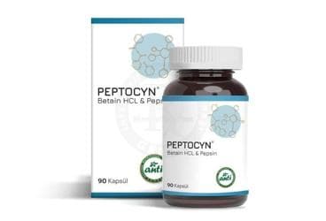 PEPTOCYN KAPSUL BETAIN HCL VE PEPSIN ICEREN TAKVIYE EDICI GIDA 90 kapsül İlaç Görseli