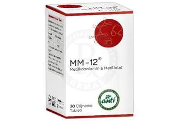 MM-12 METILKOBALAMIN & METILFOLAT ICEREN TAKVIYE EDICI GIDA 30 tablet İlaç Görseli