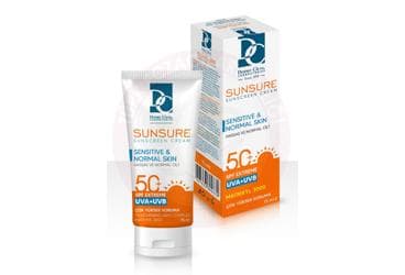 DERMO CLEAN SUNSURE HASSAS VE NORMAL CILT GUNES KREMI SPF 50+ 75 ml tüp İlaç Görseli