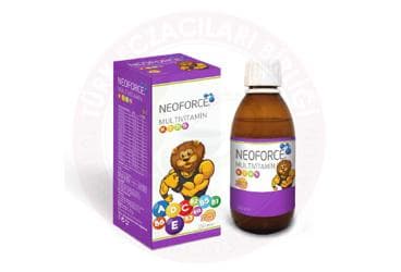 DERMO CLEAN NEOFORCE COCUKLAR ICIN MULTIVITAMIN PORTAKAL AROMALI SURUP TAKVIYE EDICI GIDA 150 ml şişe İlaç Görseli